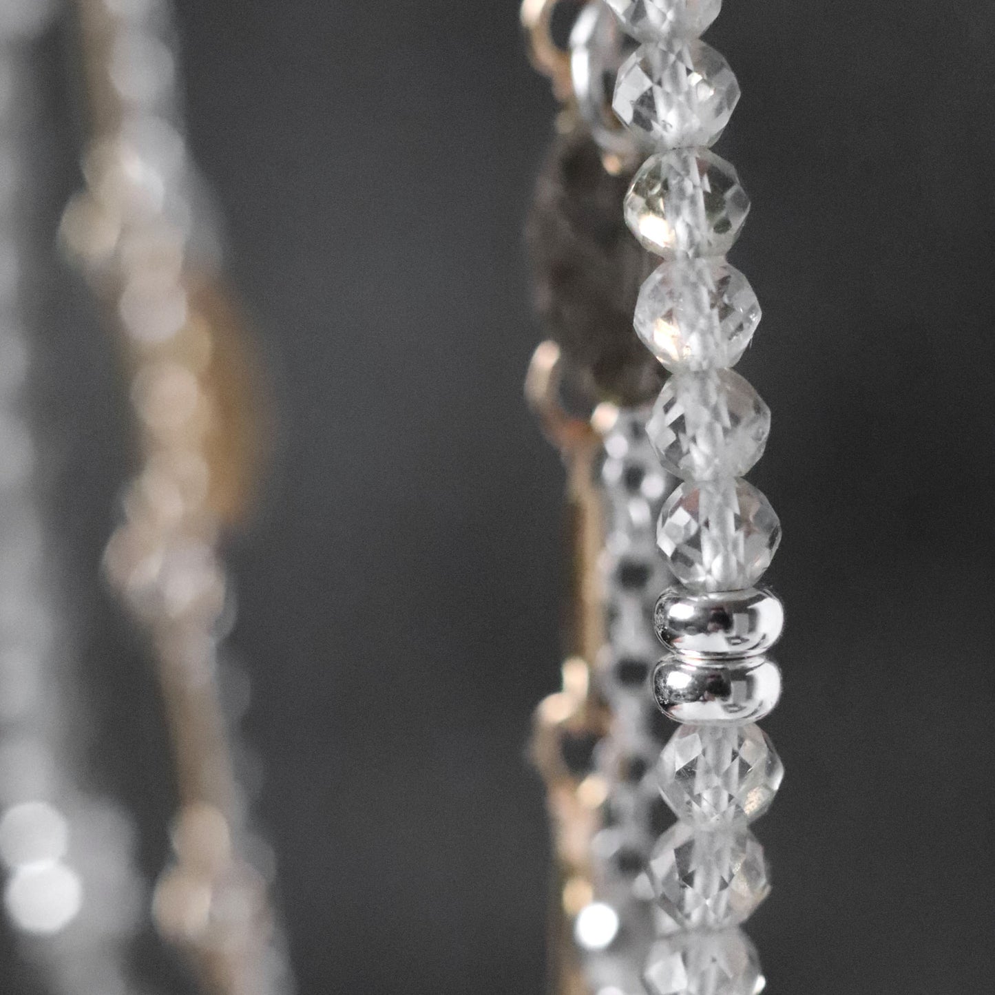 Green Amethyst and Chain Layered Necklace in Mixed Metal