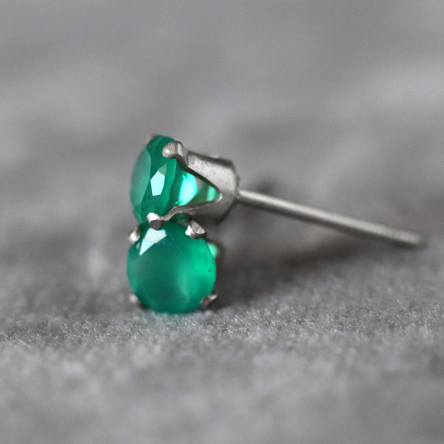 Green Onyx Stud Earrings