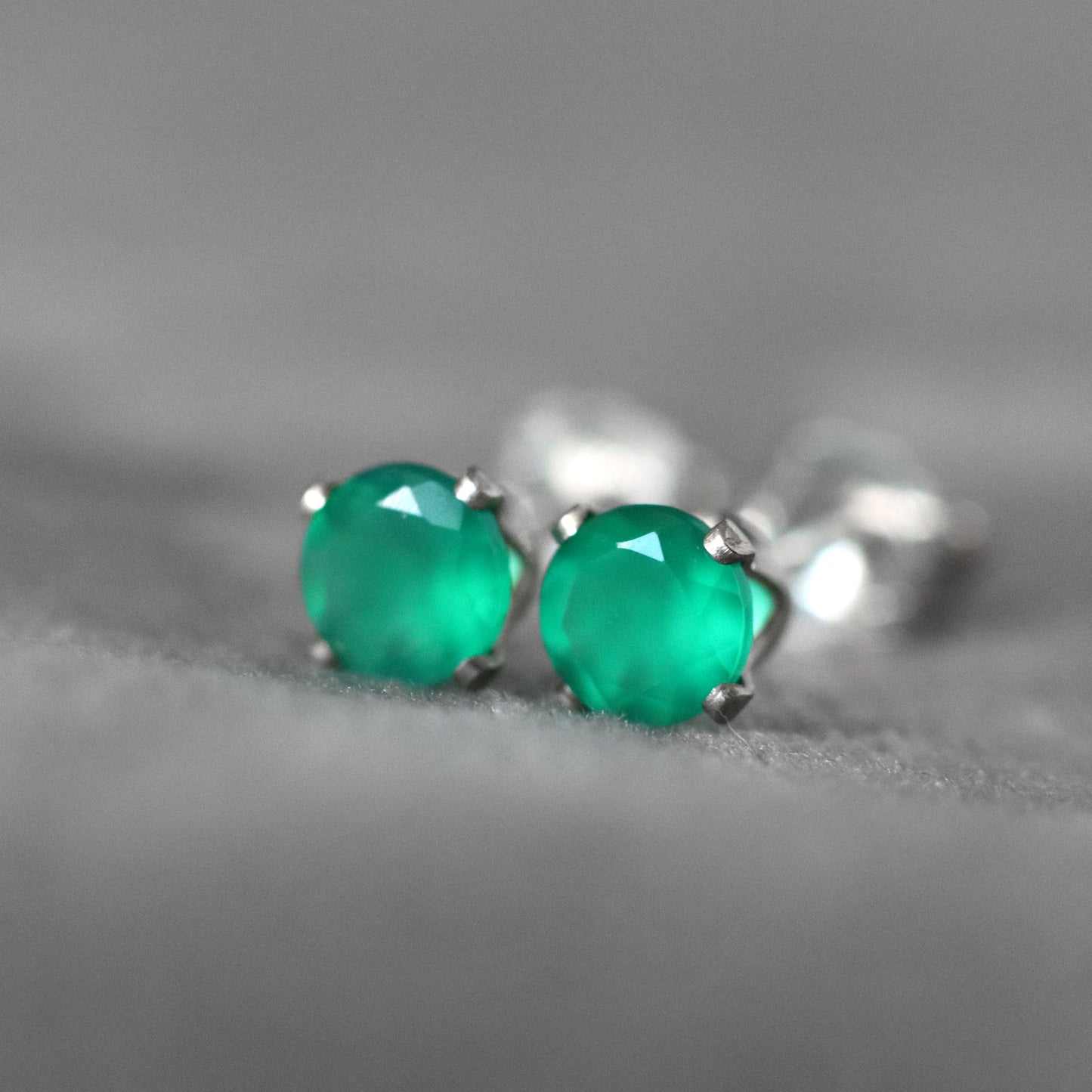 Green Onyx Stud Earrings