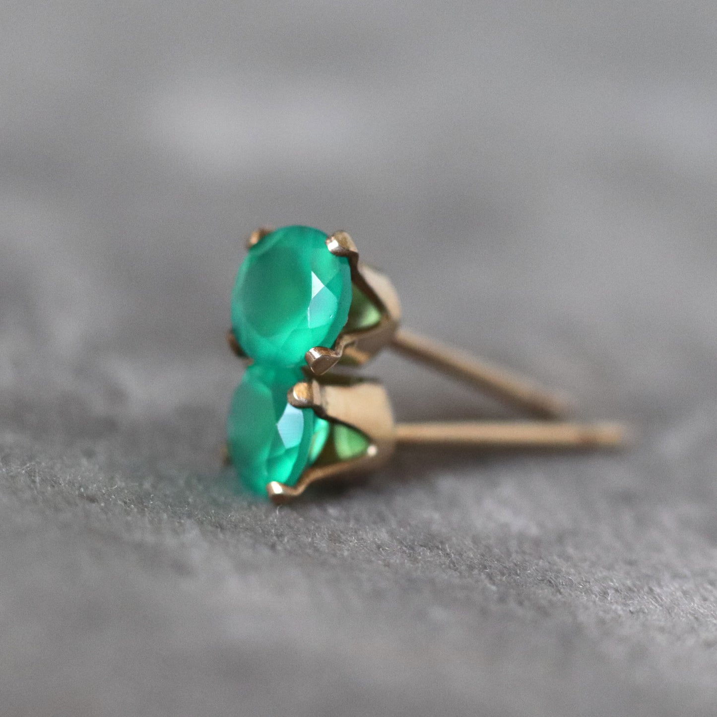 Green Onyx Stud Earrings