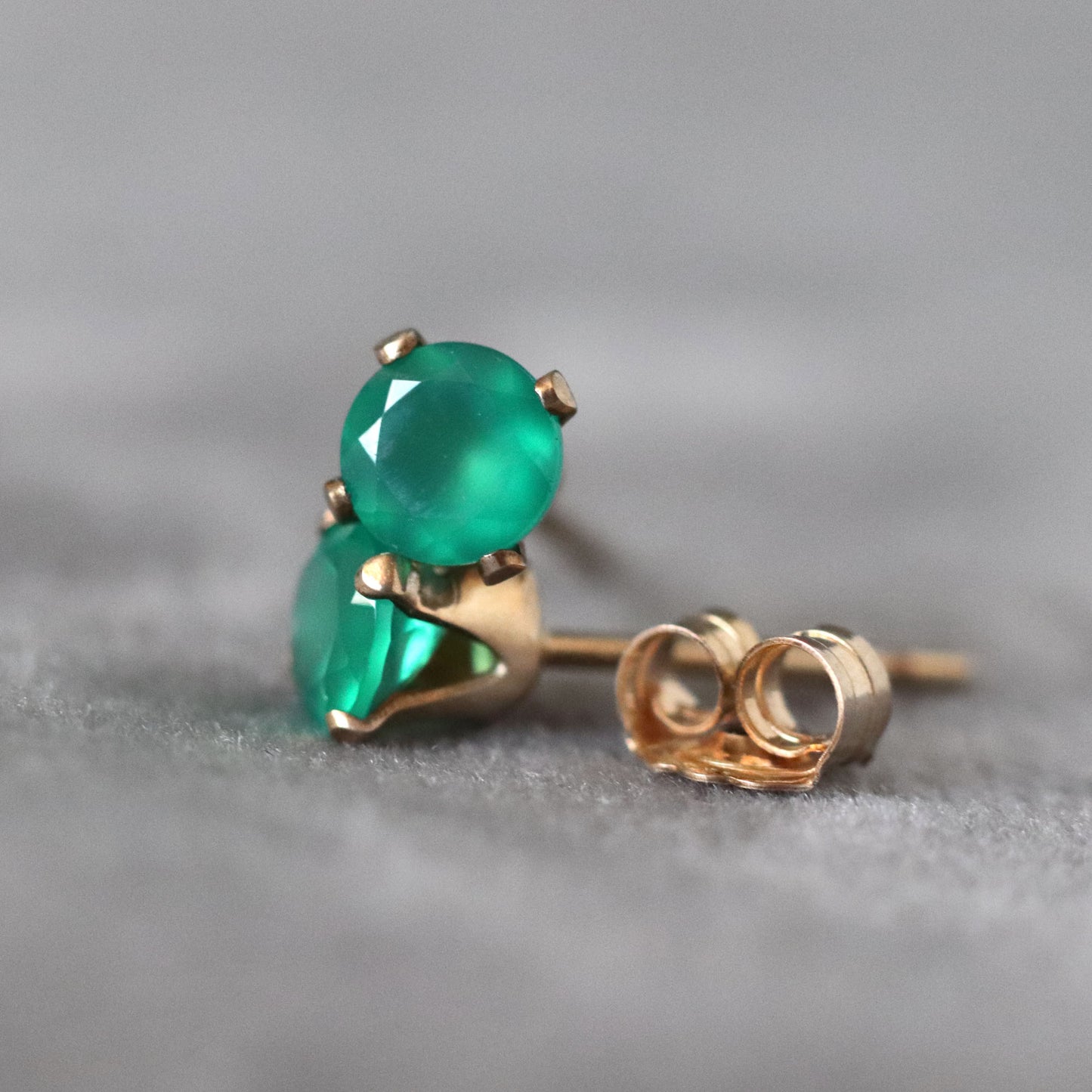 Green Onyx Stud Earrings