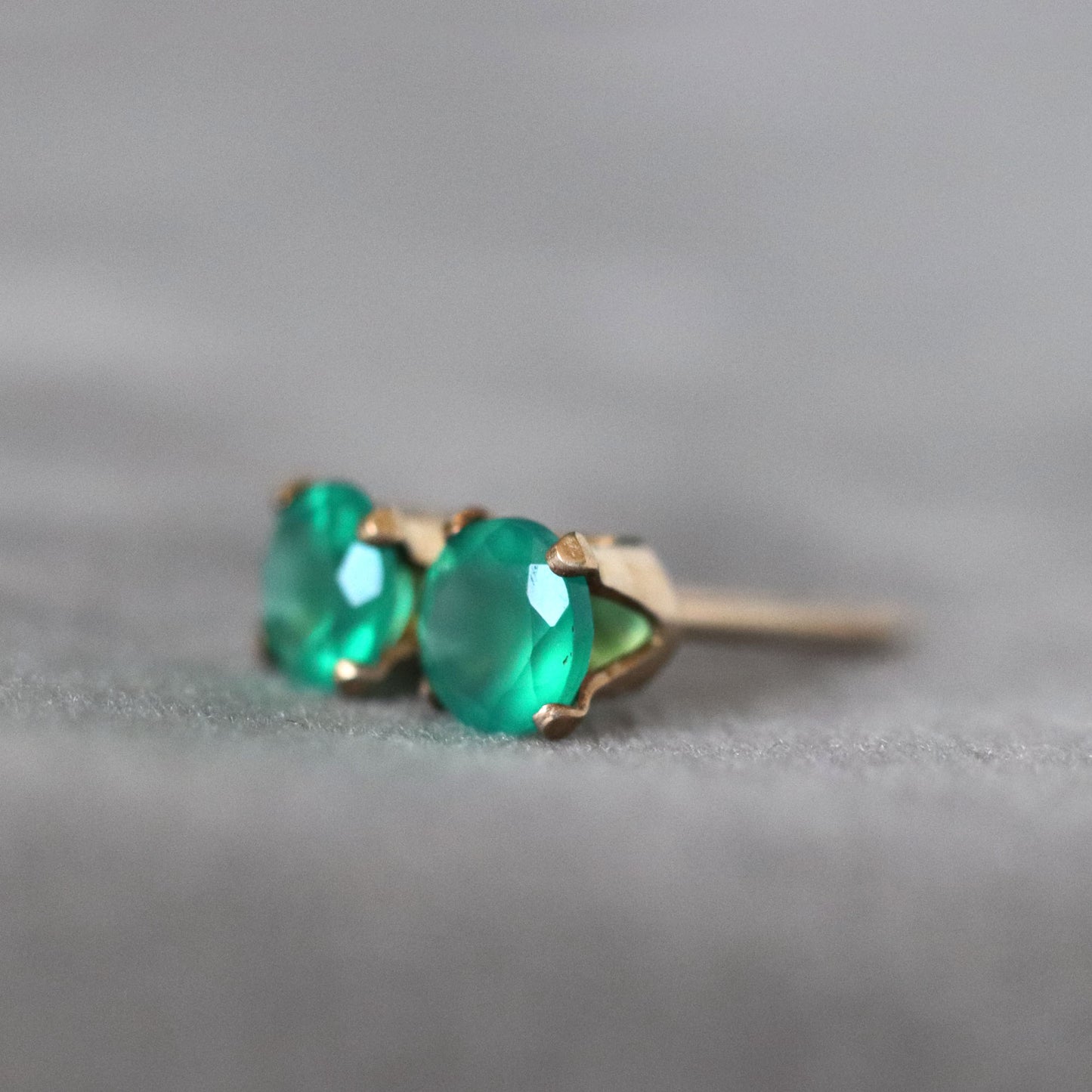 Green Onyx Stud Earrings