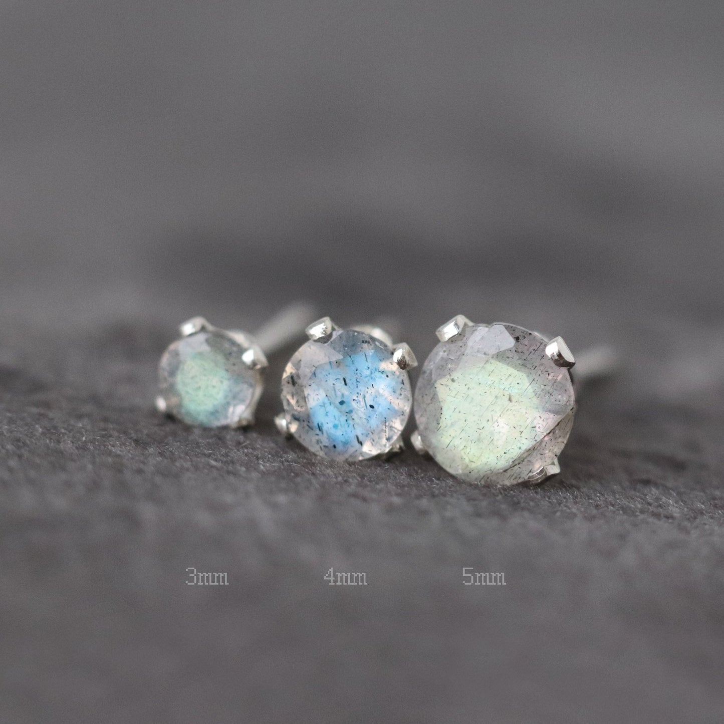 Faceted Labradorite Stud Earrings