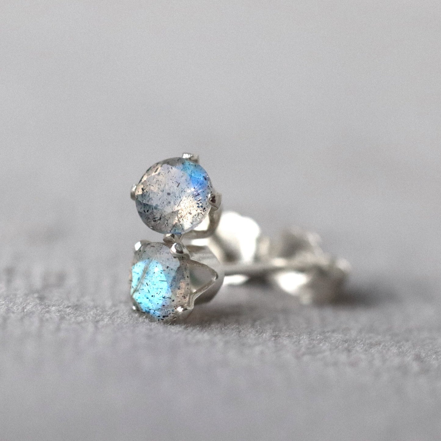 Faceted Labradorite Stud Earrings