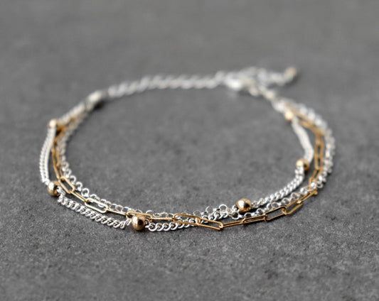 Mixed Metal Chain Bracelet