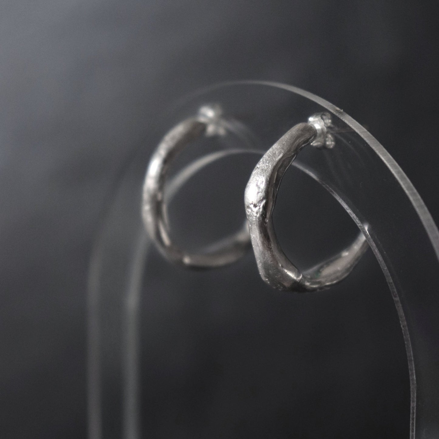 Organic Half Hoop Stud Earrings