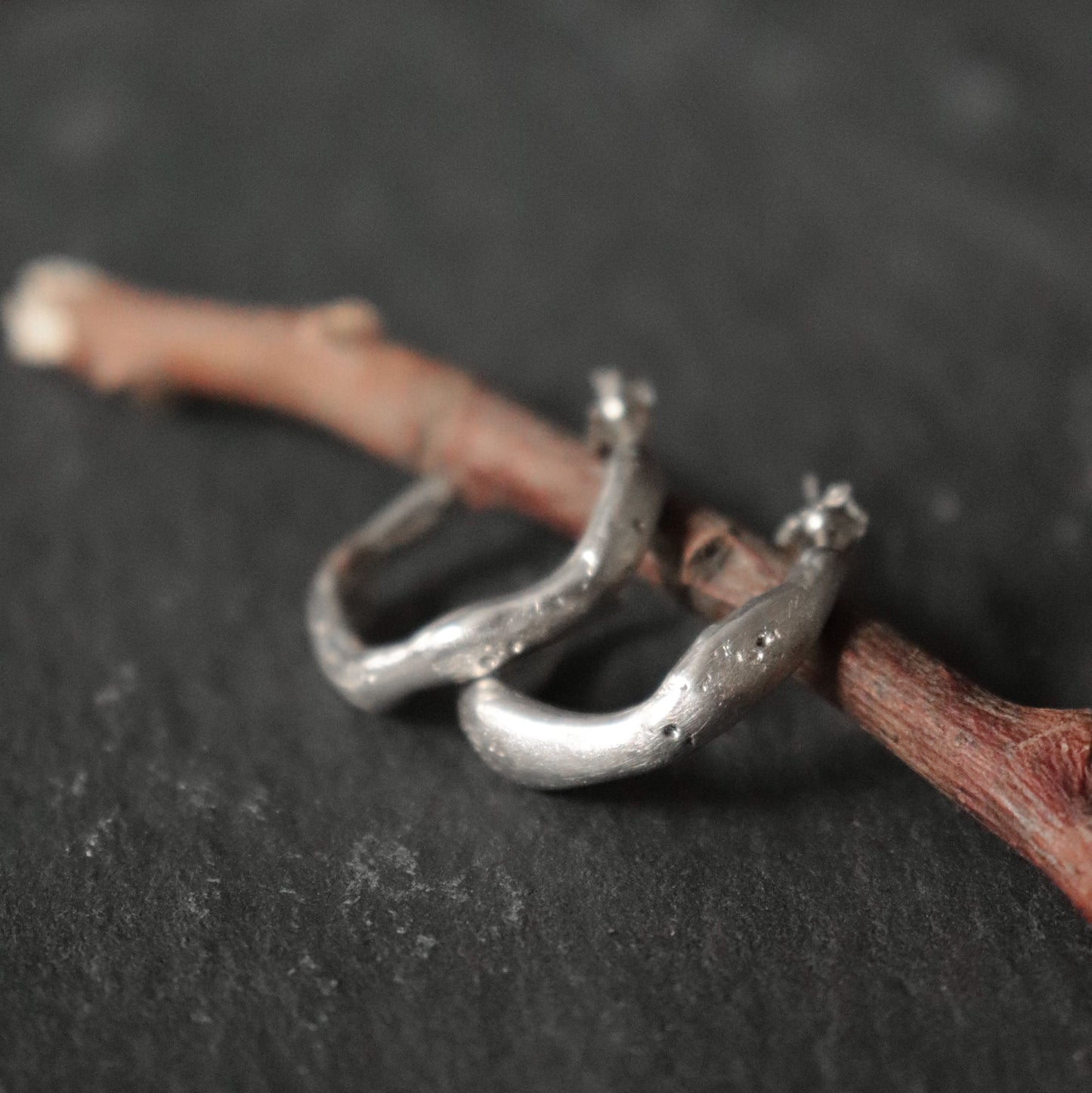 Organic Half Hoop Stud Earrings