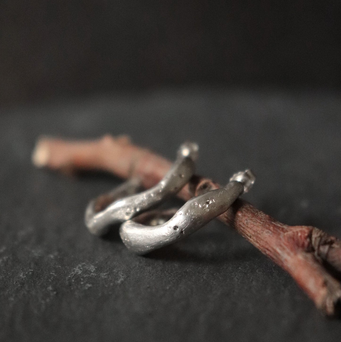 Organic Half Hoop Stud Earrings