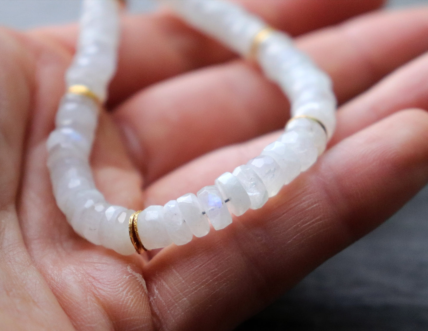 Rainbow Moonstone Unisex Bracelet