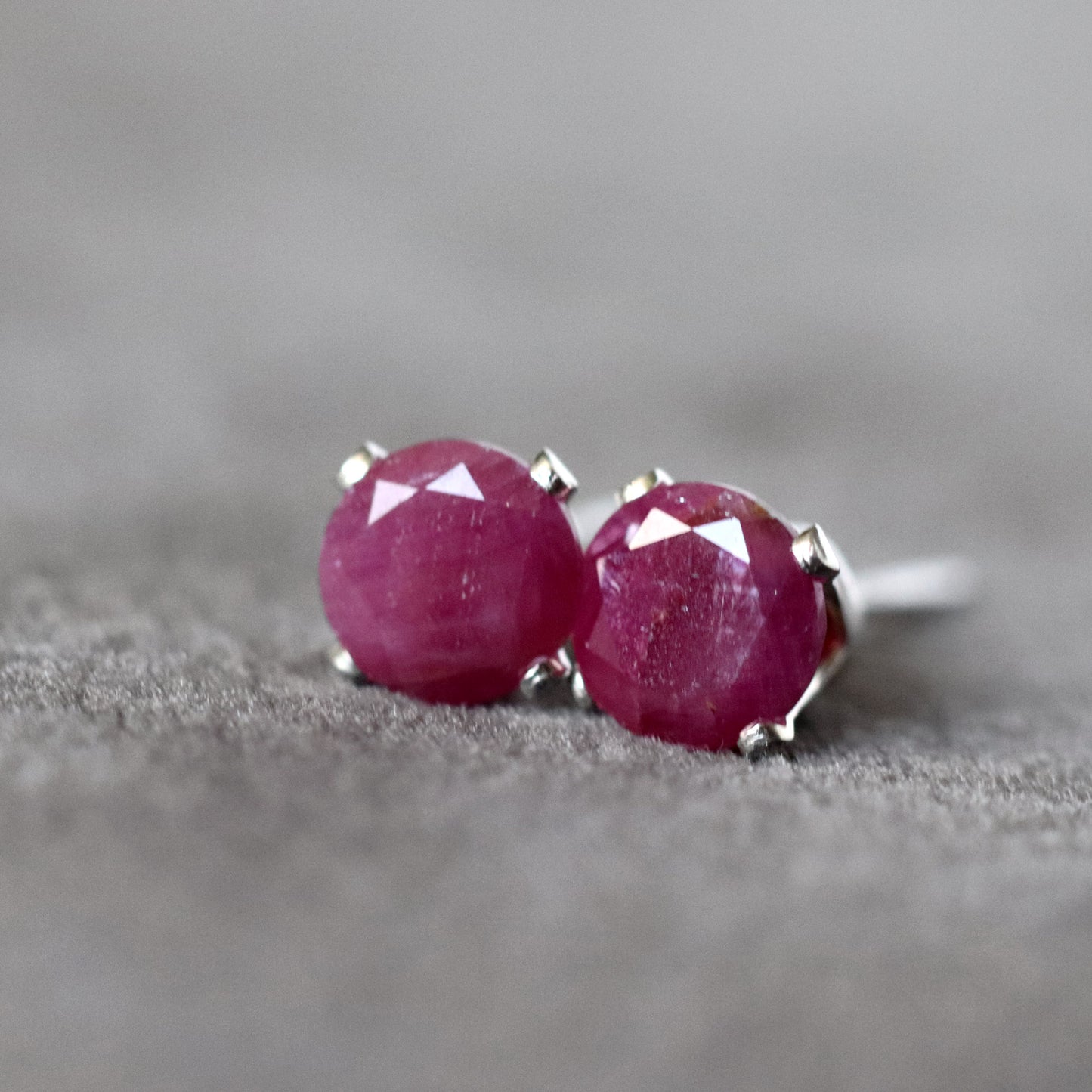 Natural Ruby Stud Earrings