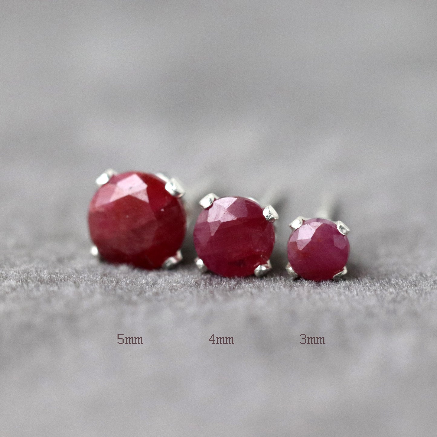 Natural Ruby Stud Earrings