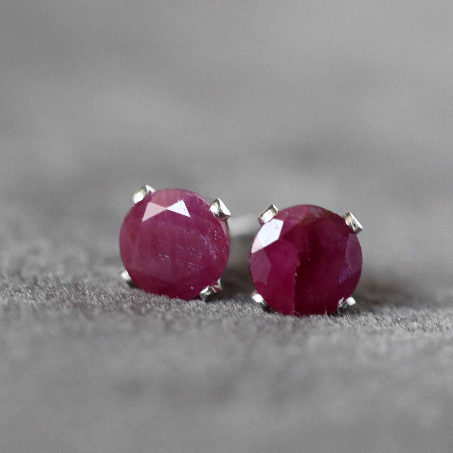 Natural Ruby Stud Earrings