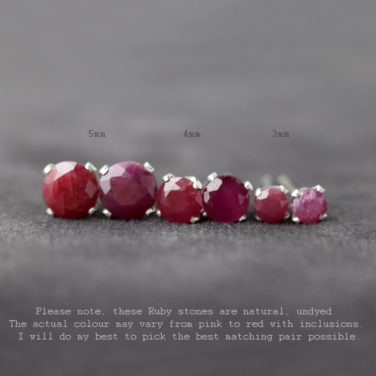 Natural Ruby Stud Earrings