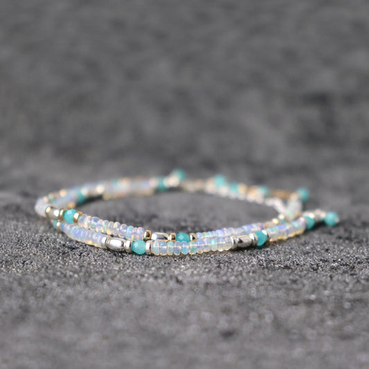 Ethiopian Opal and Amazonite Bracelet