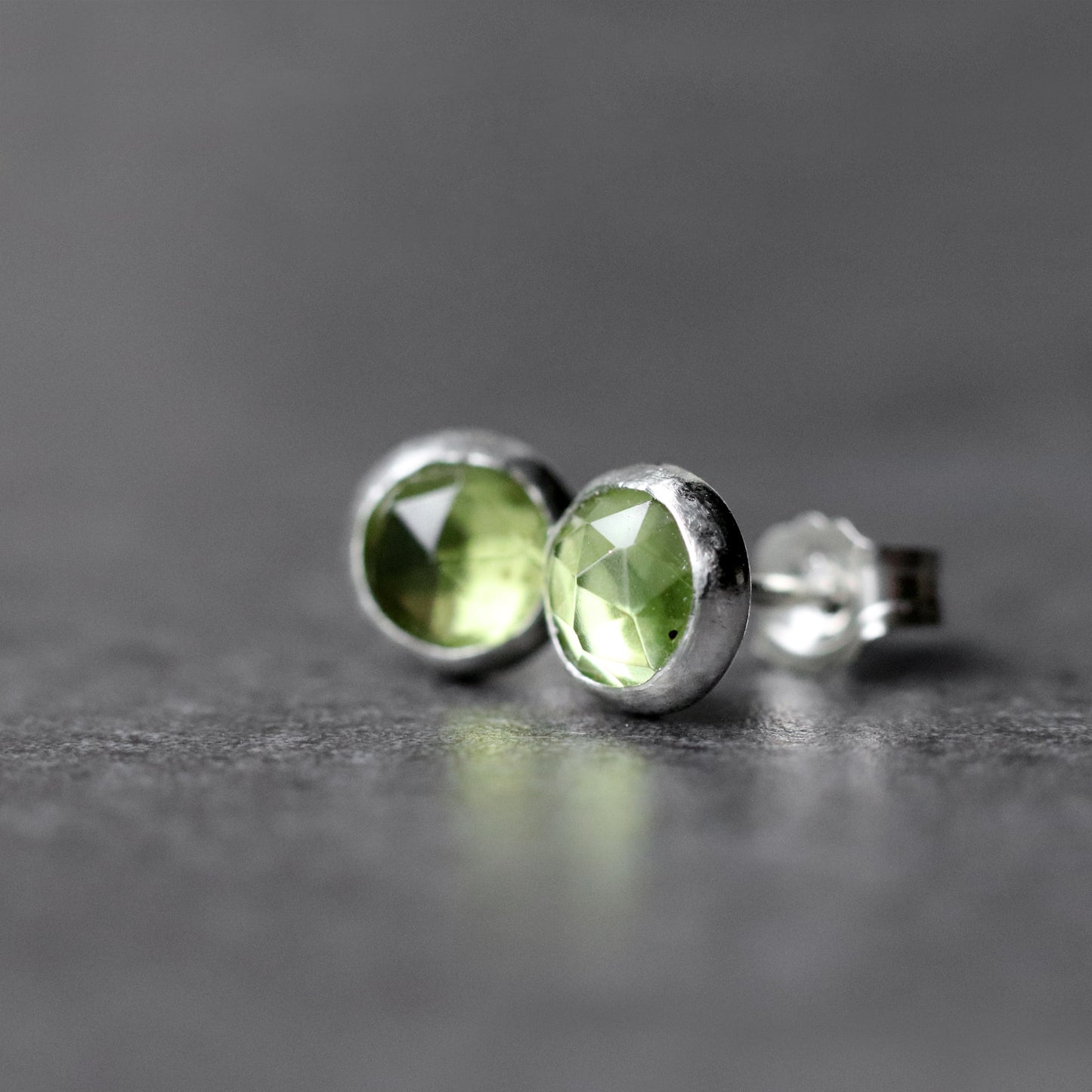 Peridot Stud Earrings, Single or Pair