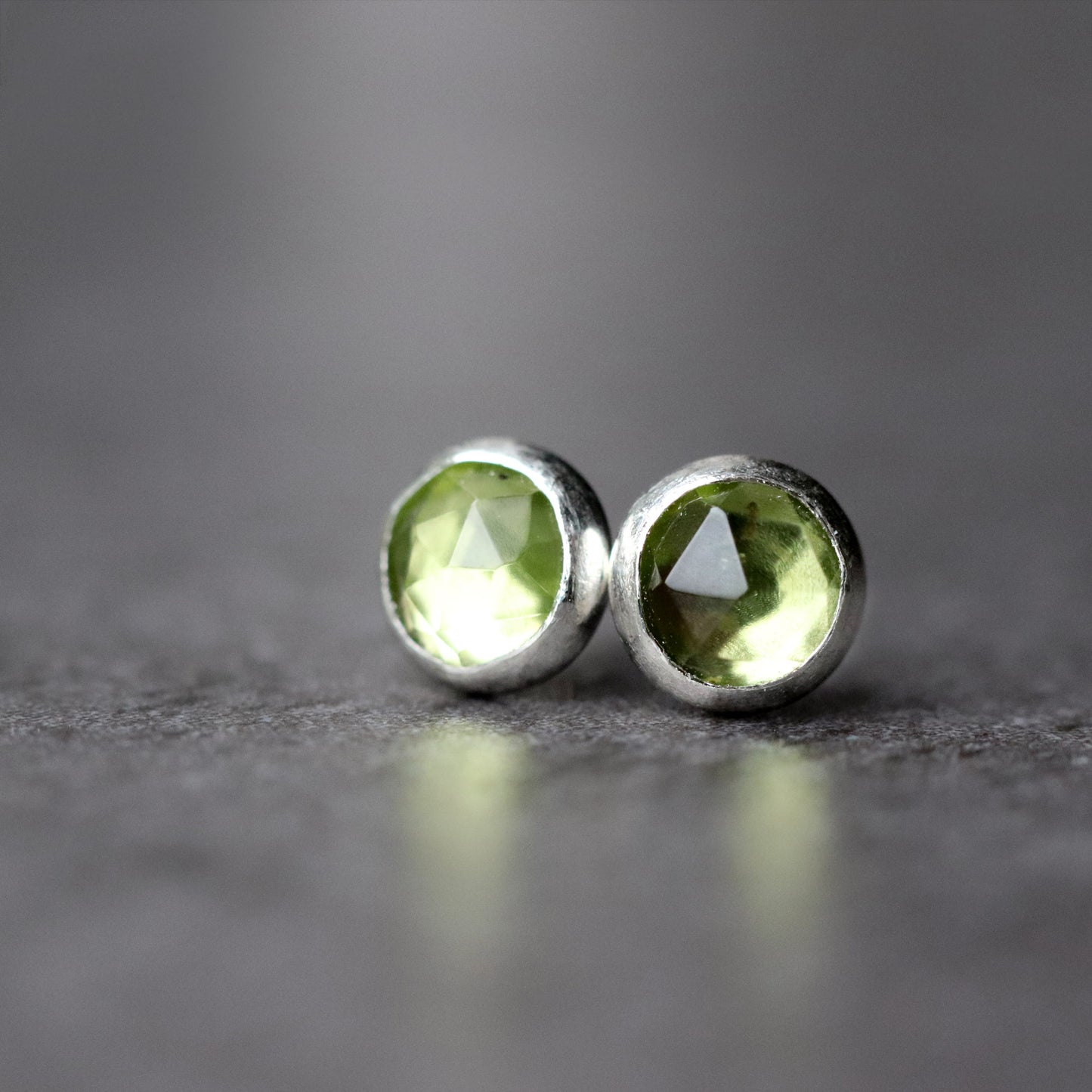 Peridot Stud Earrings, Single or Pair