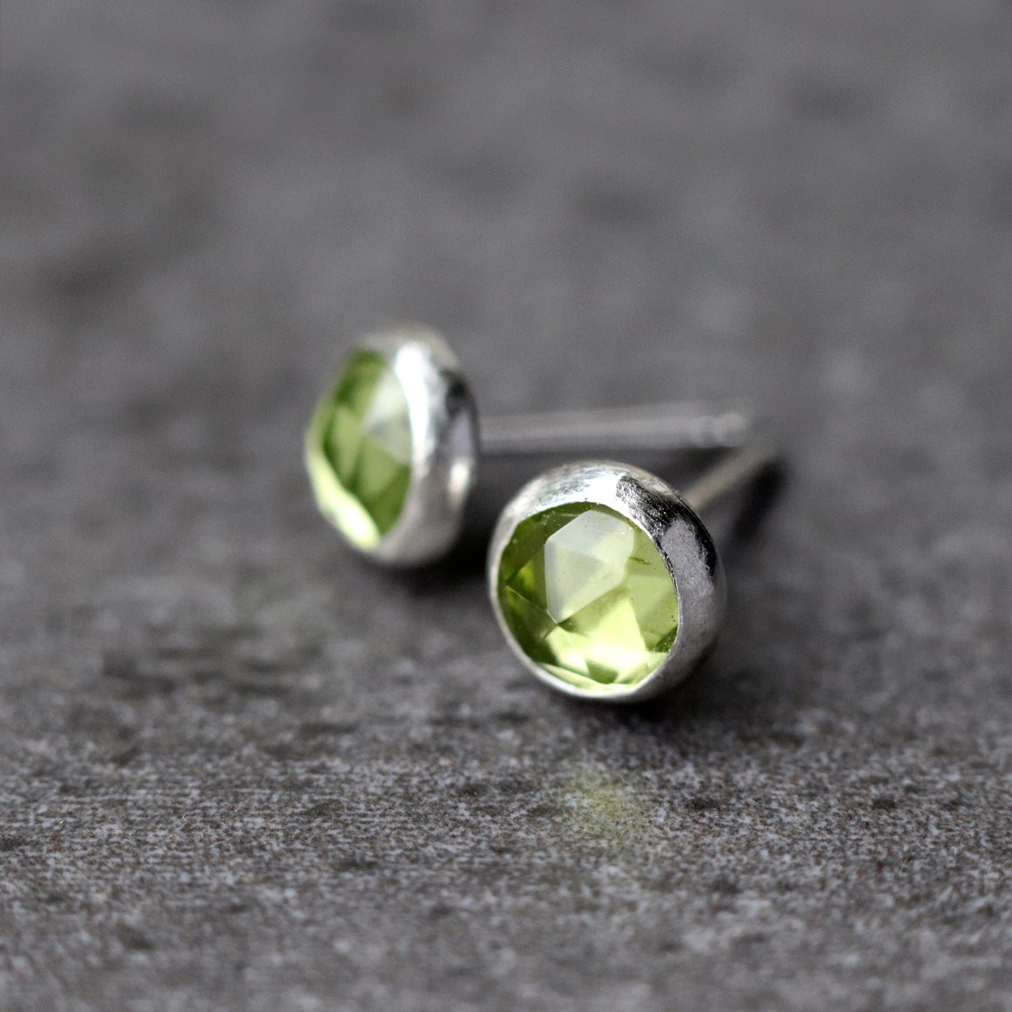 Peridot Stud Earrings, Single or Pair