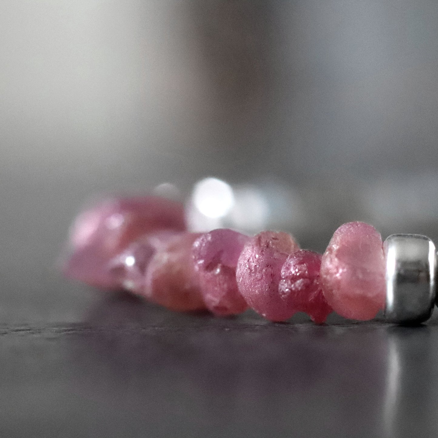 Pink Sapphire and Labradorite Bracelet