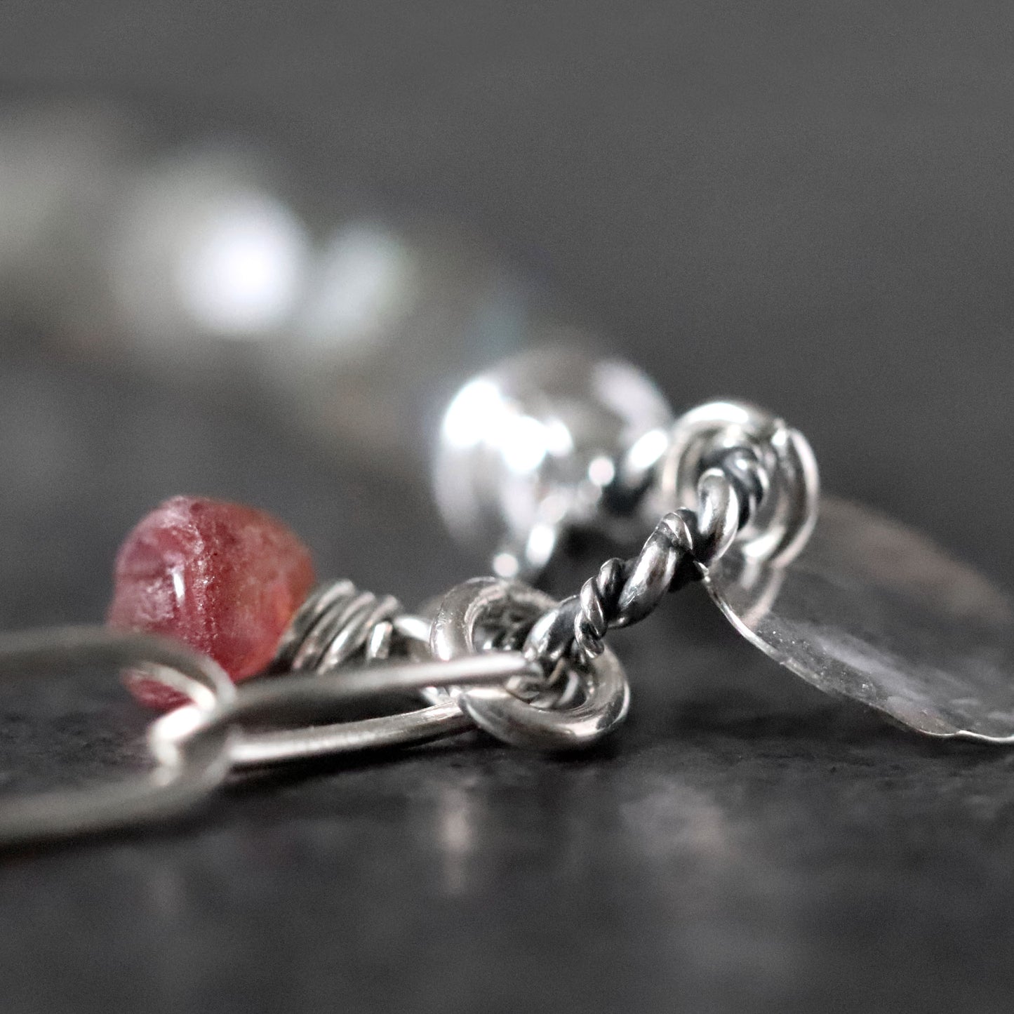 Pink Sapphire and Labradorite Bracelet