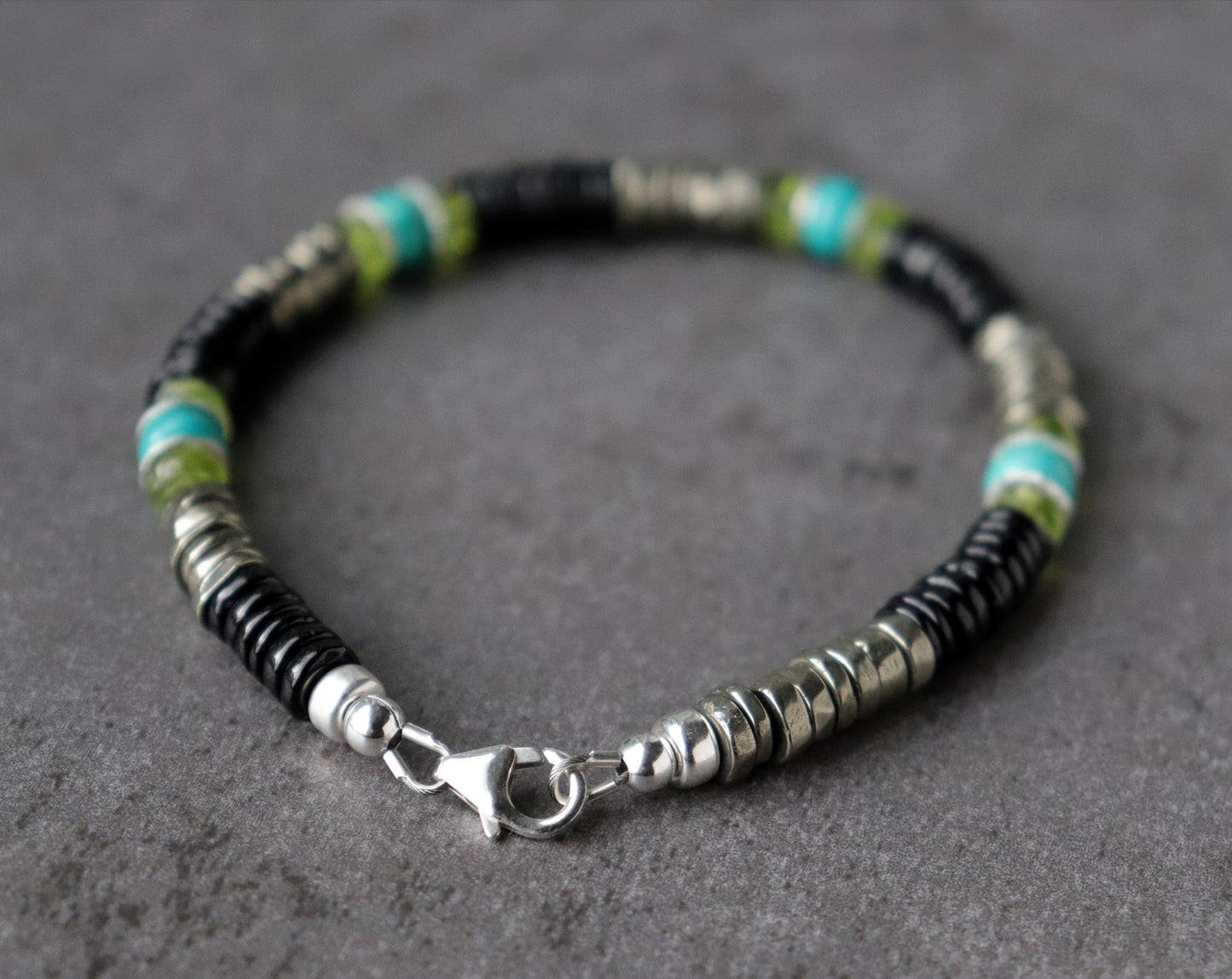 Multi Gemstone Unisex Bracelet, August Birthstone