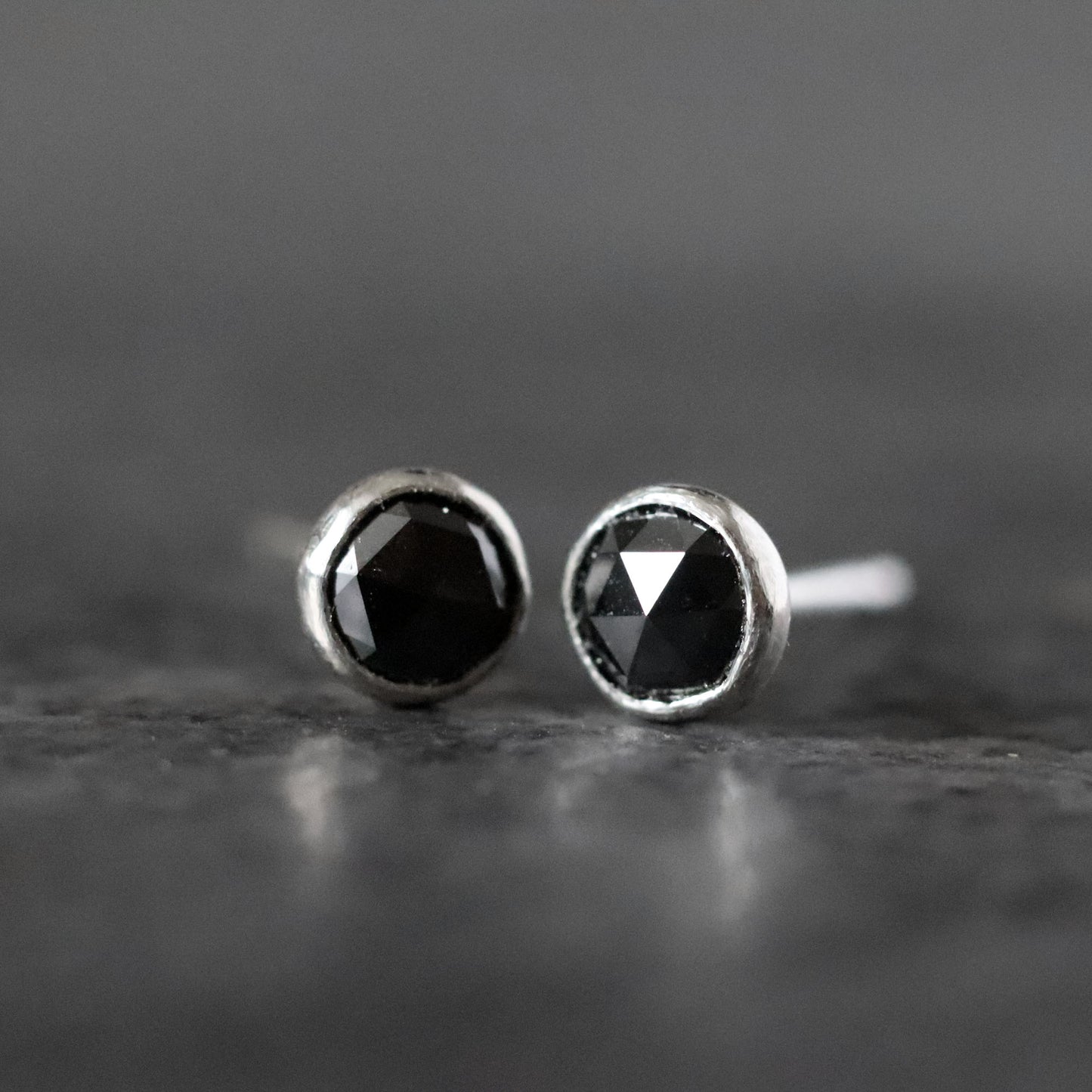 Black Diamond Stud Earrings