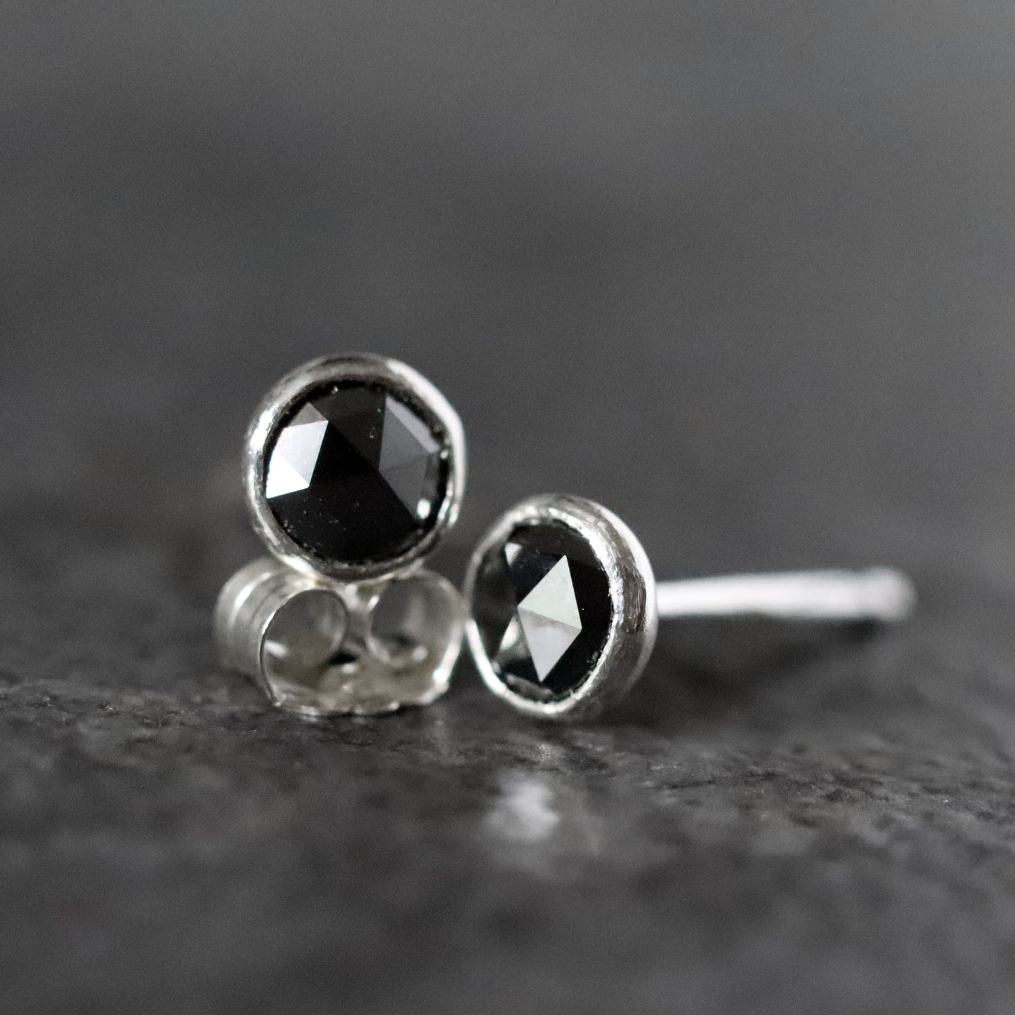 Black Diamond Stud Earrings