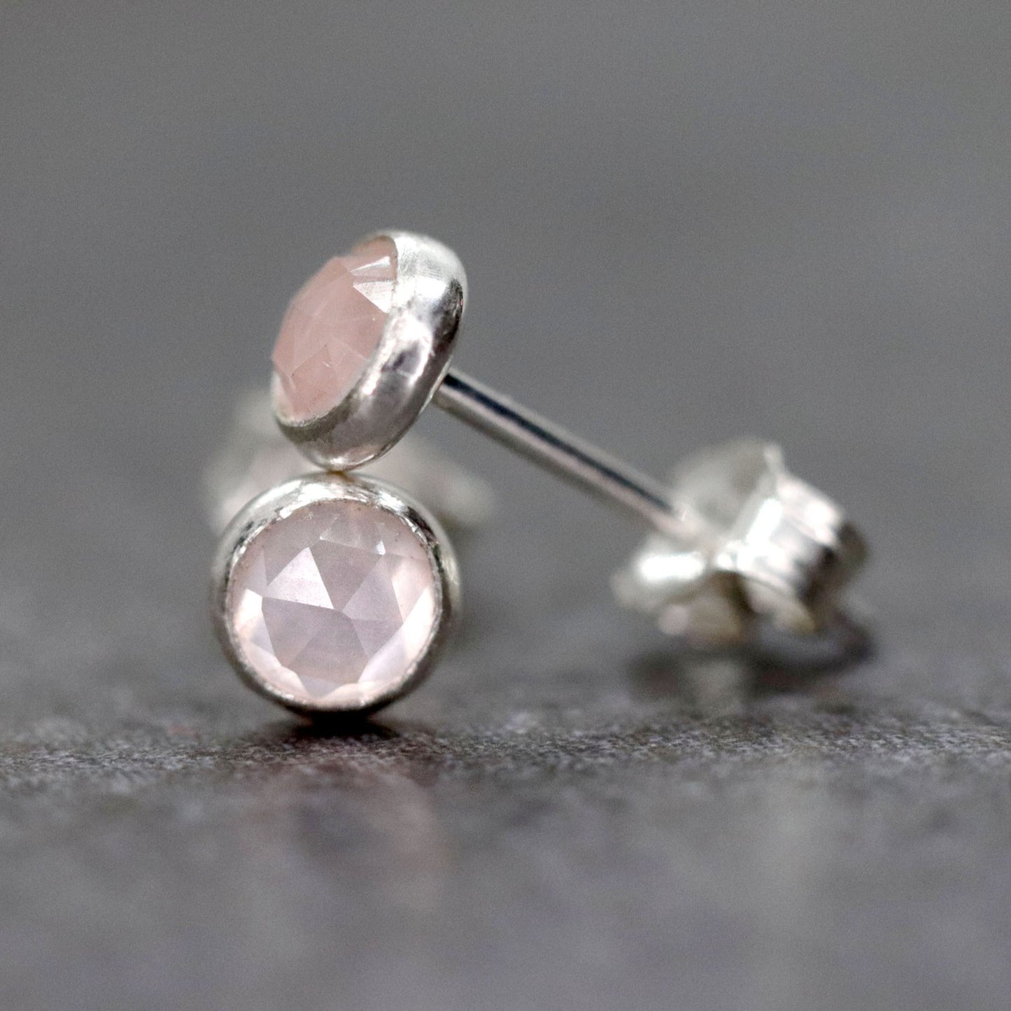 Rose Quartz Stud Earrings