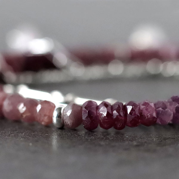 Shaded Ruby and Chain Multistrand Bracelet