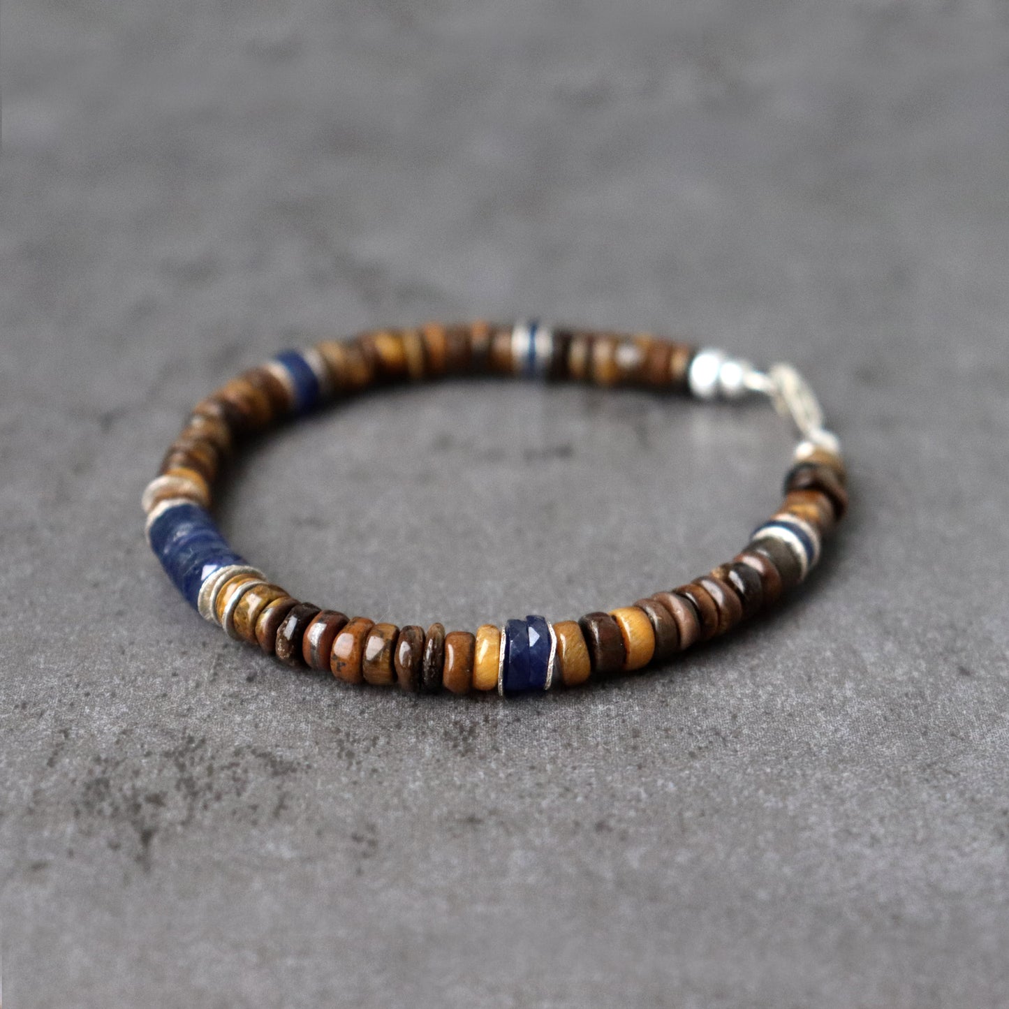 Sapphire and Tiger's Eye Unisex Bracelet