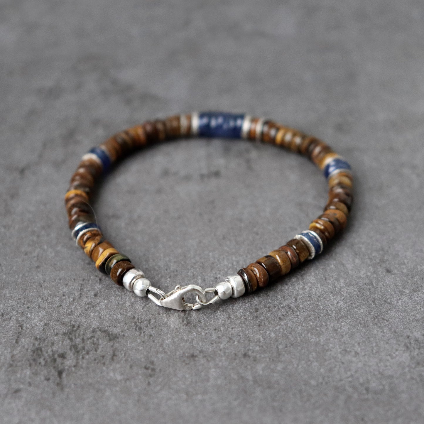 Sapphire and Tiger's Eye Unisex Bracelet