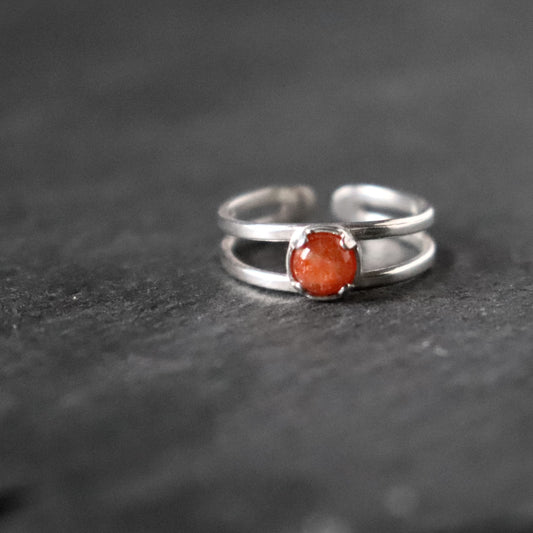 Sunstone Double Band Ring