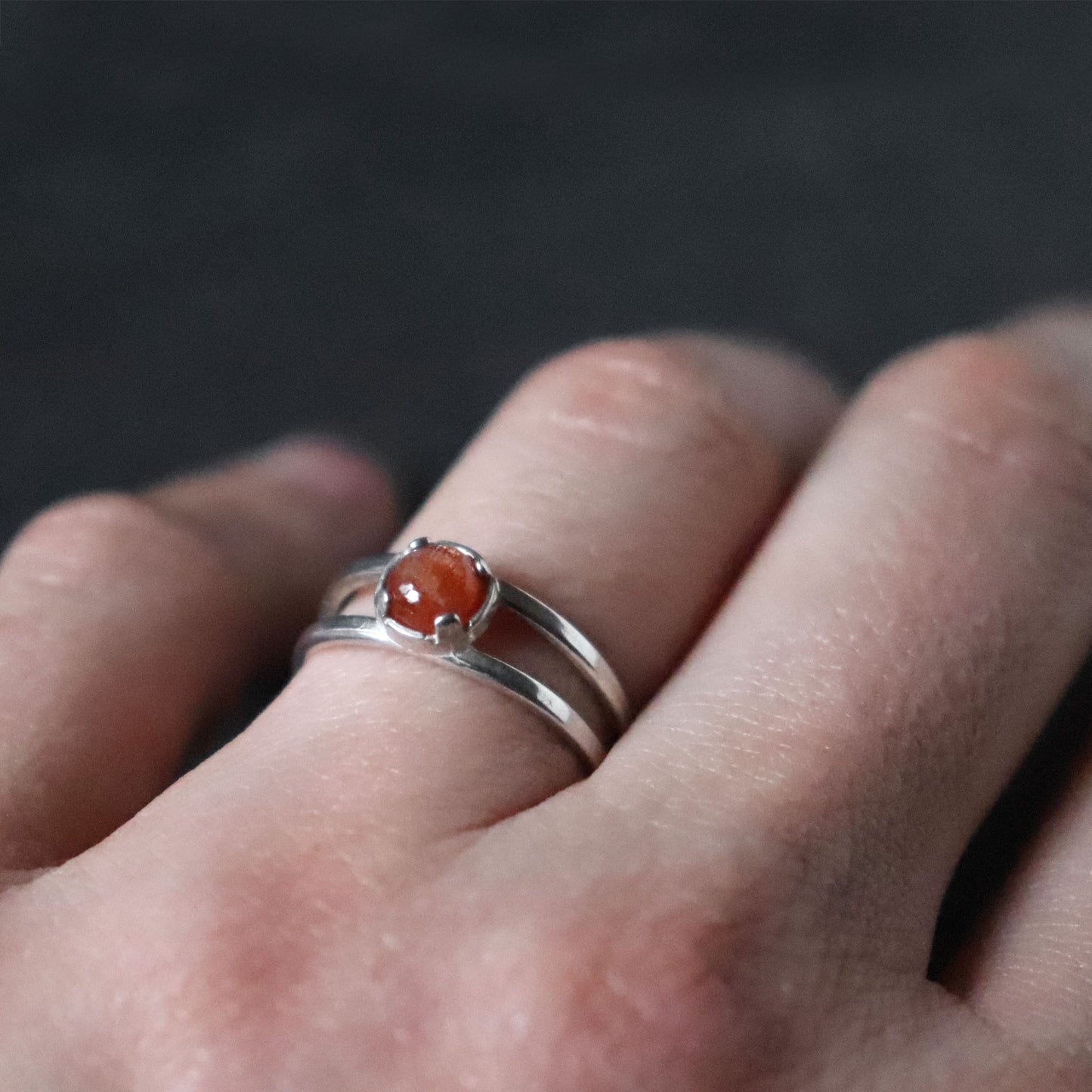 Sunstone Double Band Ring