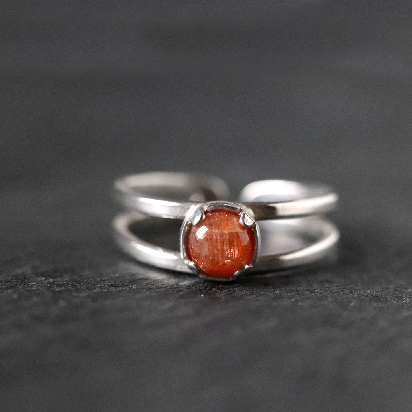 Sunstone Double Band Ring