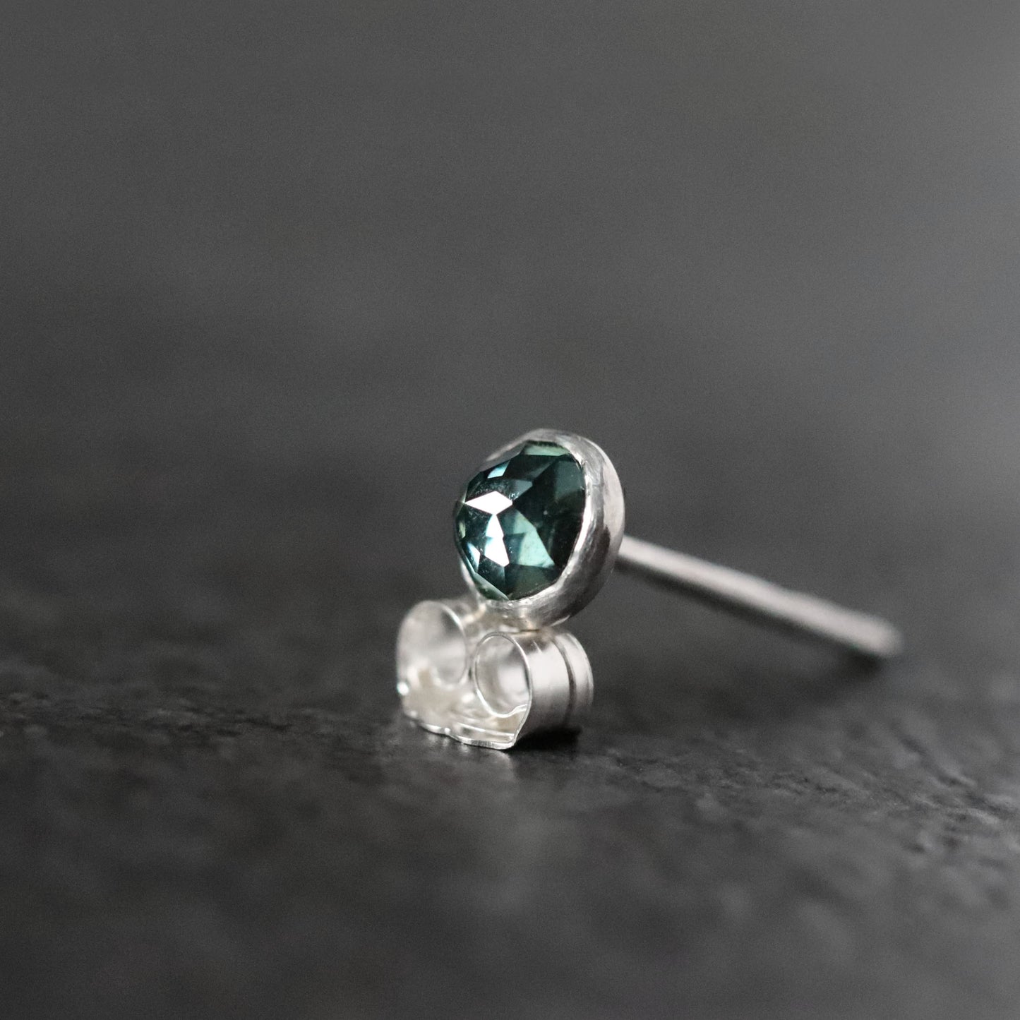 Australian Teal Blue Sapphire  - SINGLE Stud Earrings