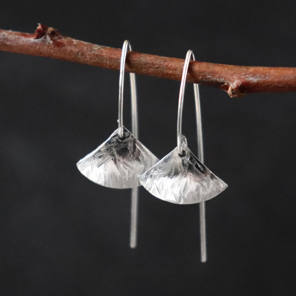 Ginkgo Fan Mixed Metal Earrings