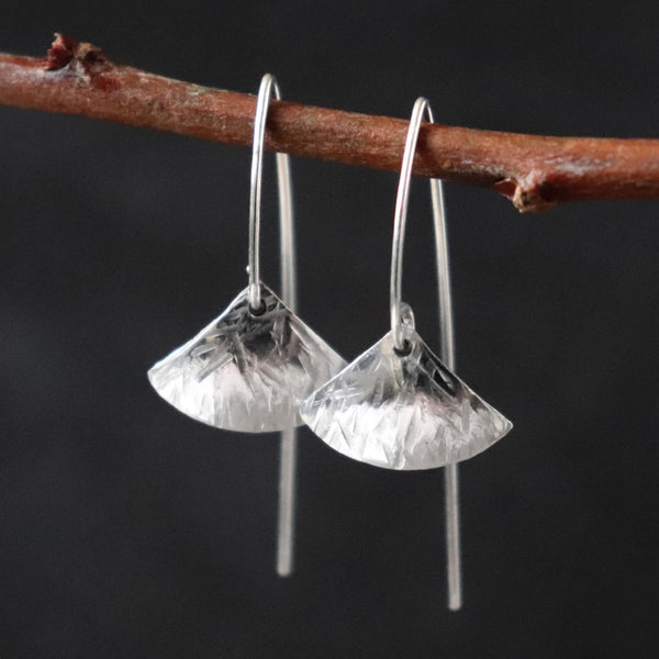 Ginkgo Fan Mixed Metal Earrings