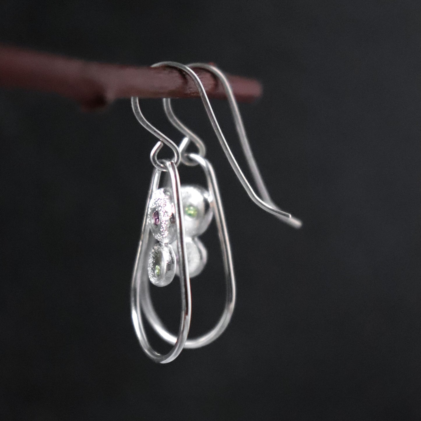 Teardrop and Molten Pebbles Dangle Earrings