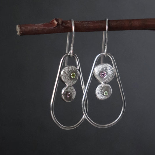 Teardrop and Molten Pebbles Dangle Earrings