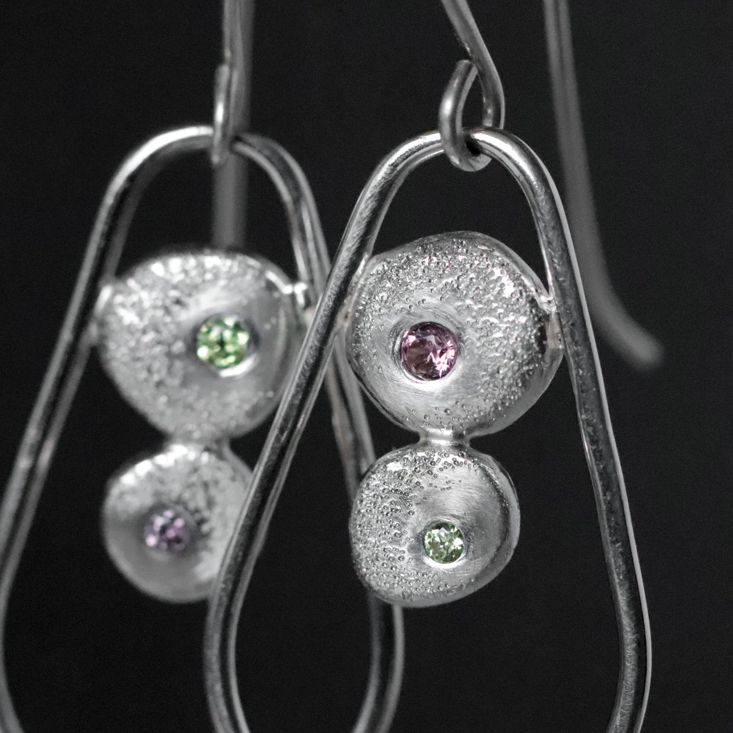 Teardrop and Molten Pebbles Dangle Earrings