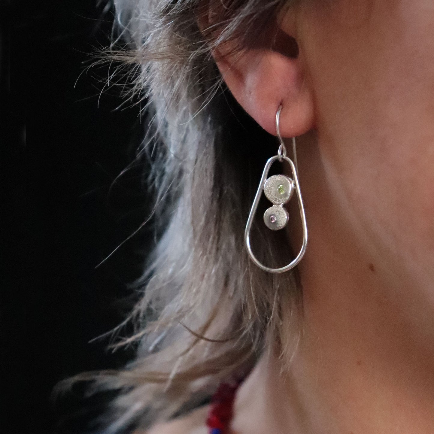 Teardrop and Molten Pebbles Dangle Earrings