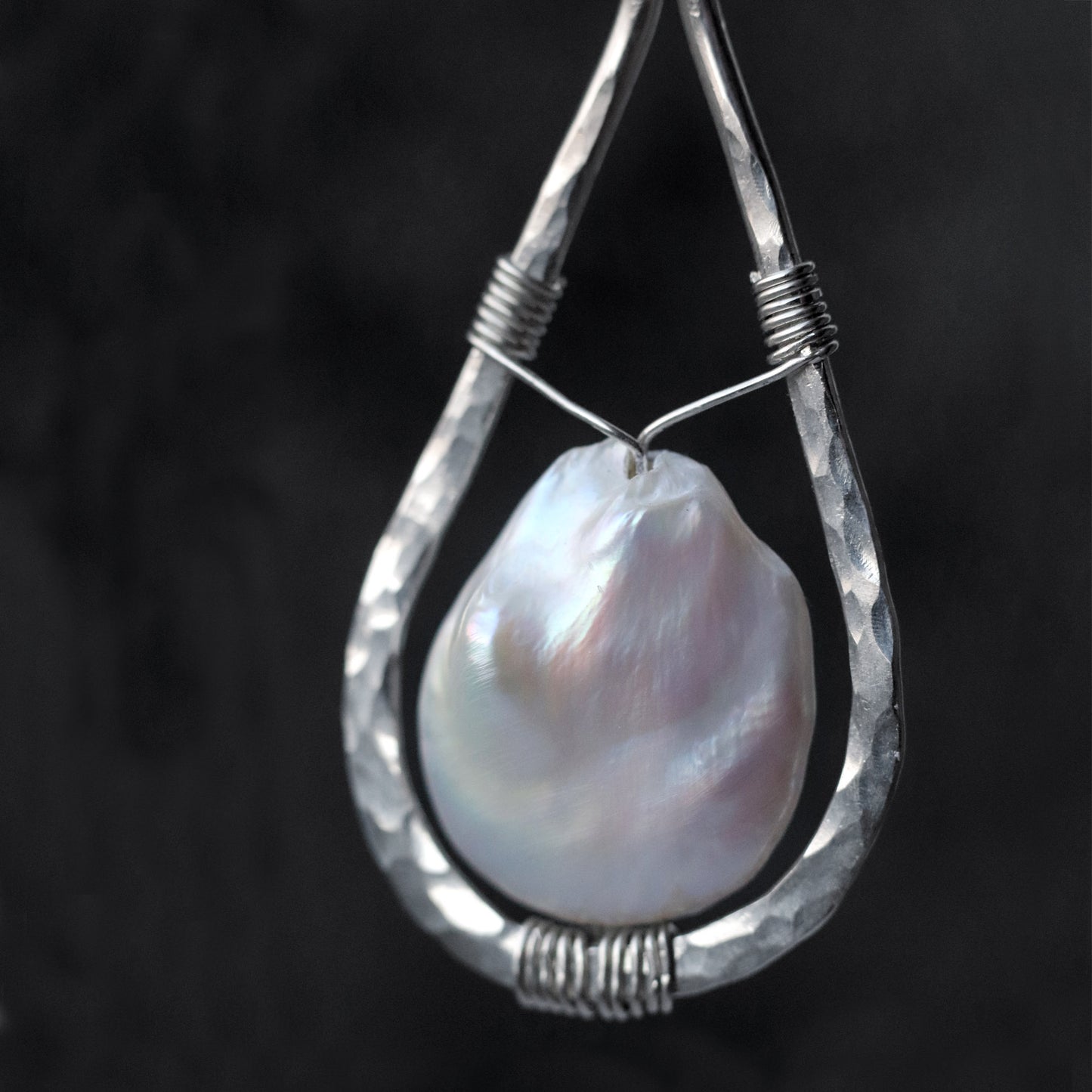 Raw Freshwater Pearl Teardrop Pendant Necklace