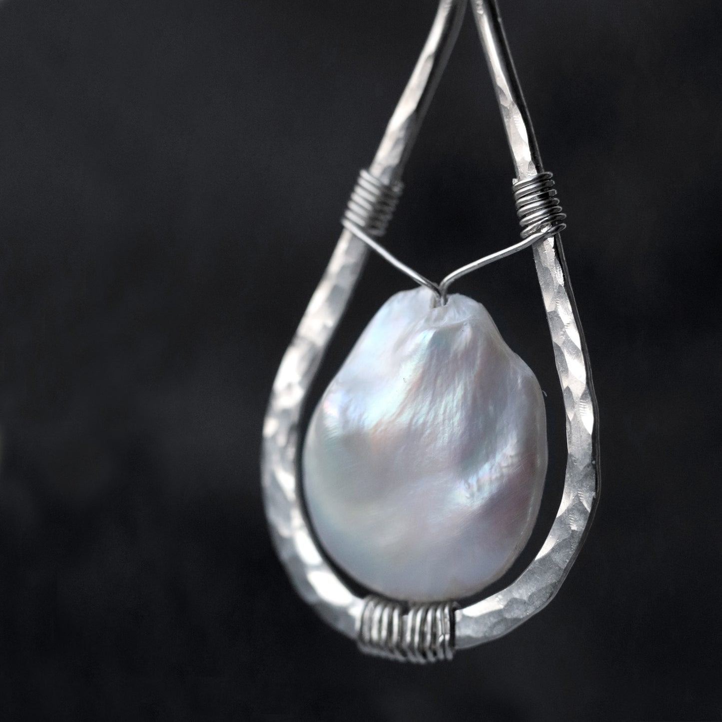 Raw Freshwater Pearl Teardrop Pendant Necklace