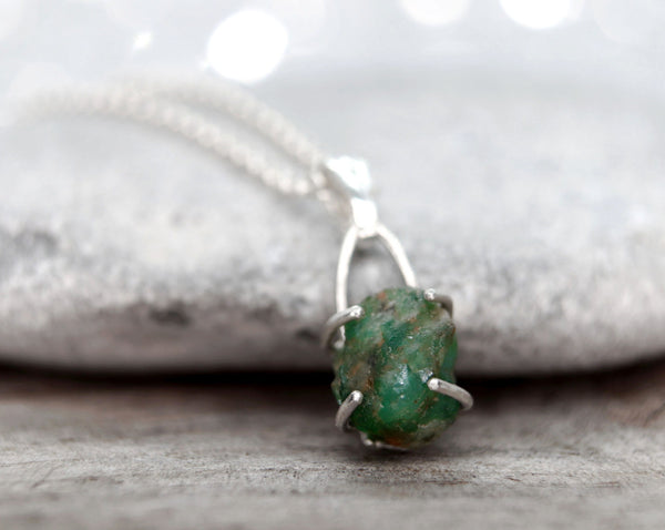 Natural Emerald Pendant Necklace