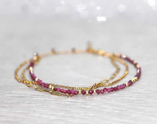 Multi Chain Ruby Bracelet