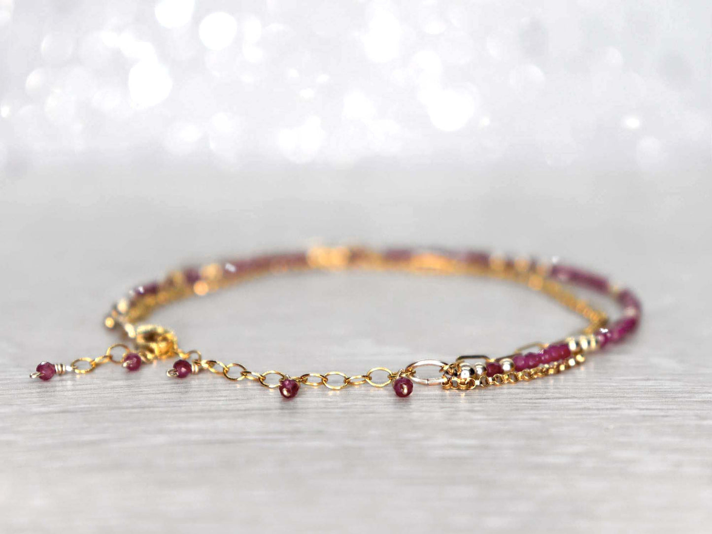 Multi Chain Ruby Bracelet