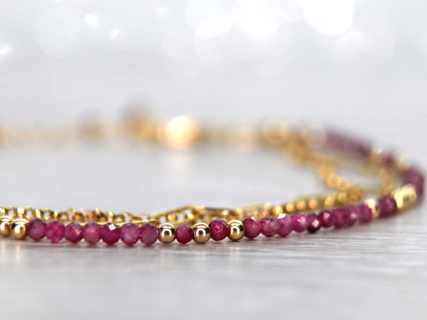 Multi Chain Ruby Bracelet