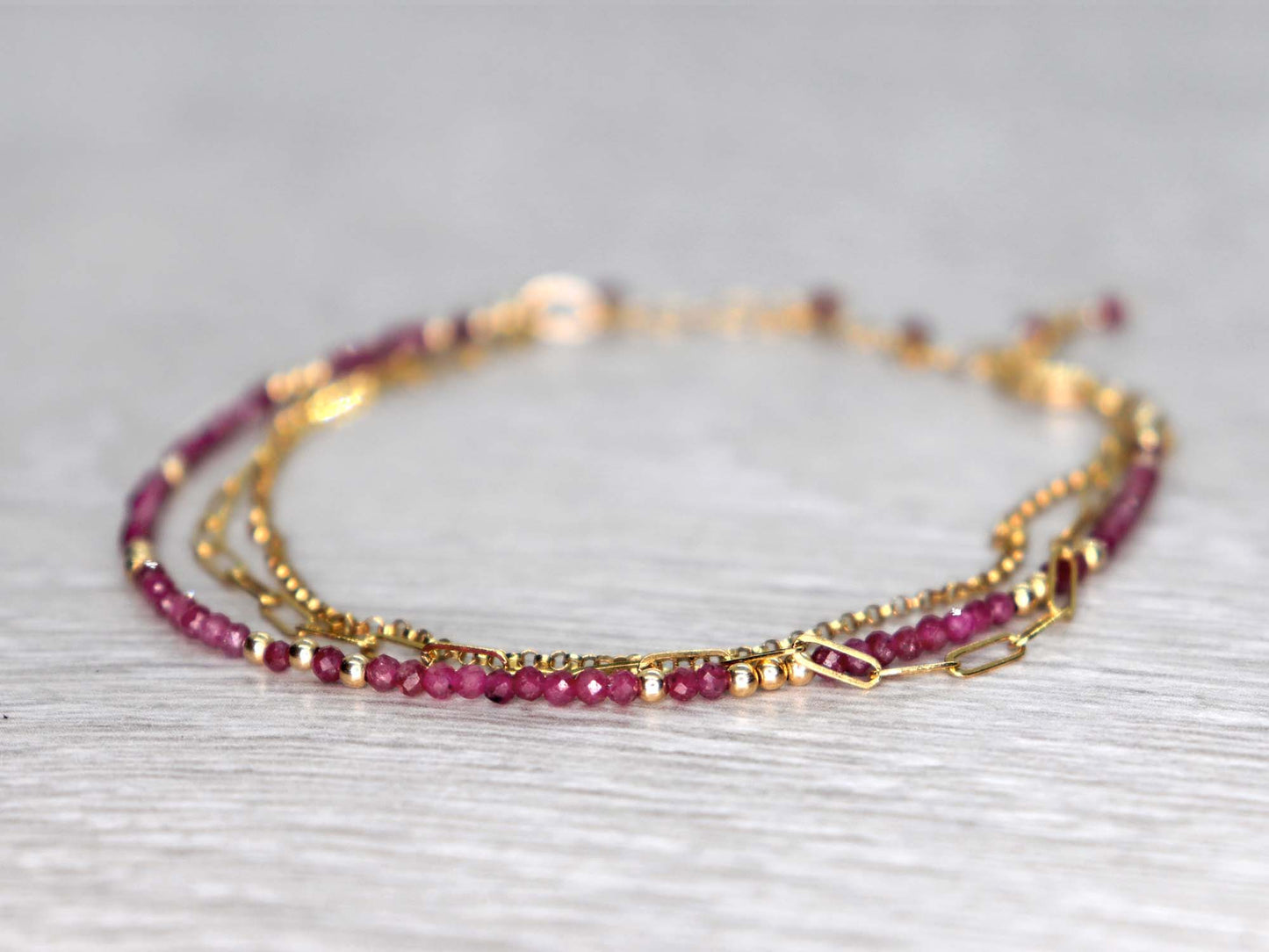 Multi Chain Ruby Bracelet