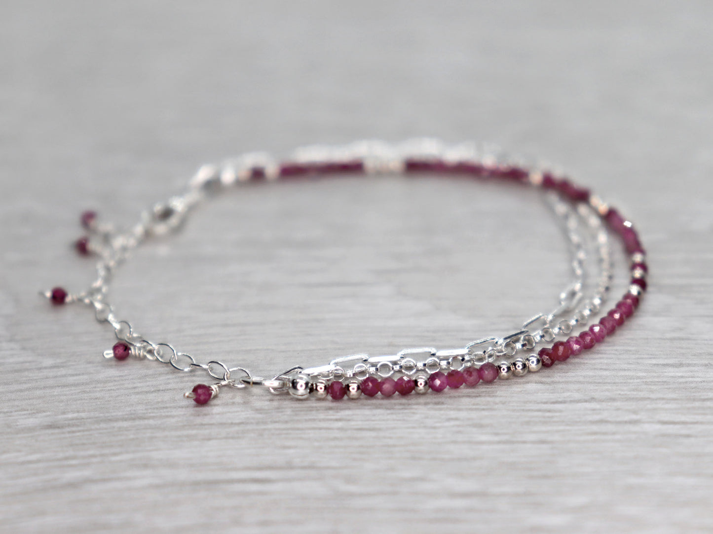 Multi Chain Ruby Bracelet