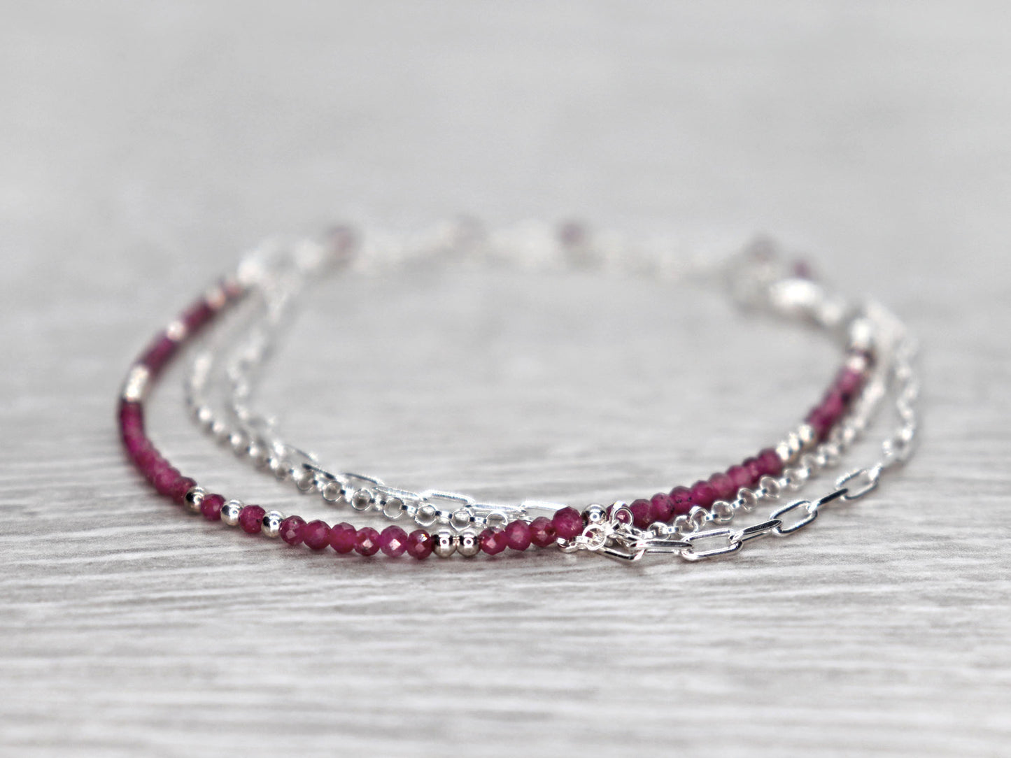 Multi Strand Ruby Bracelet