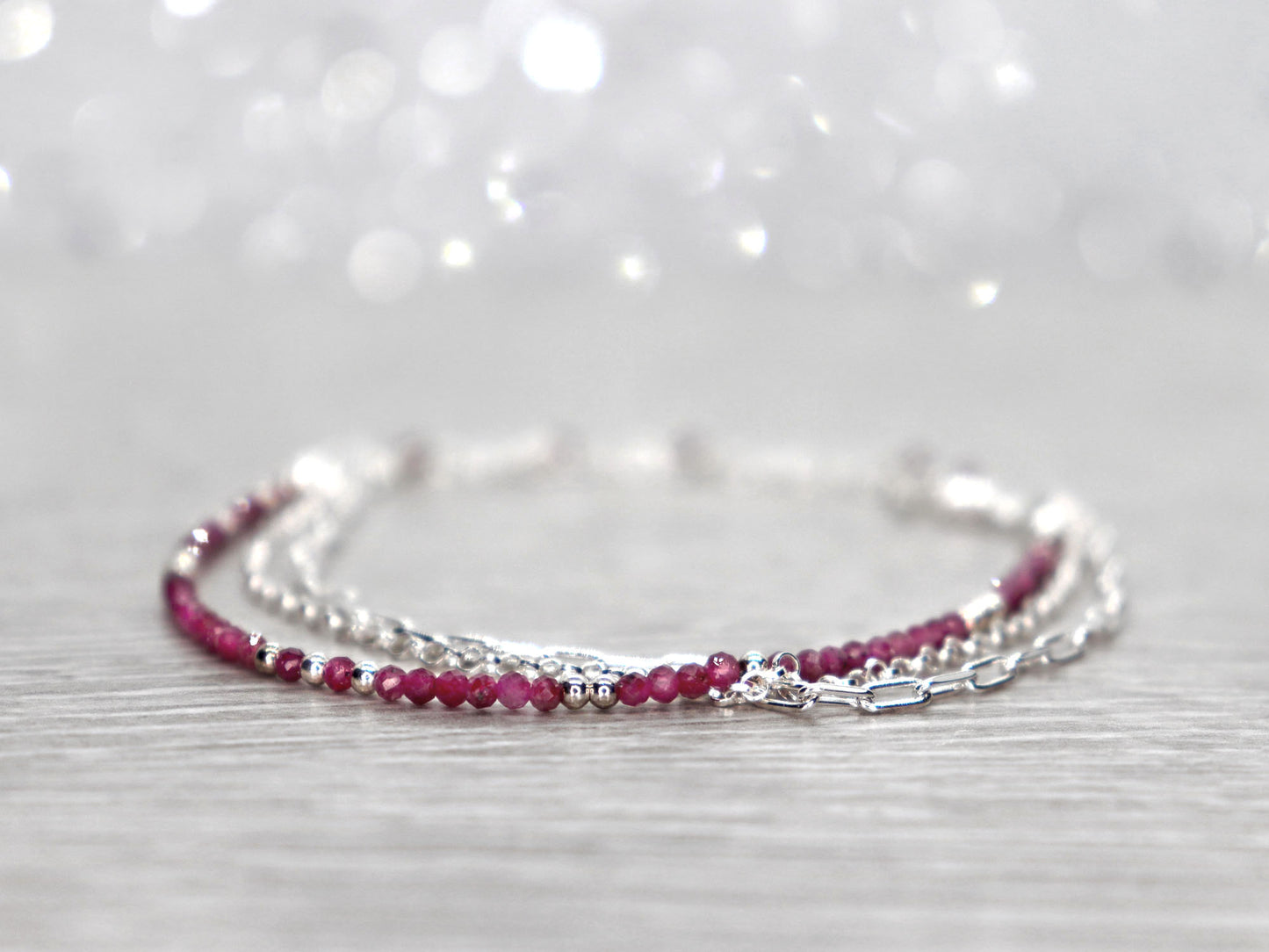 Multi Chain Ruby Bracelet